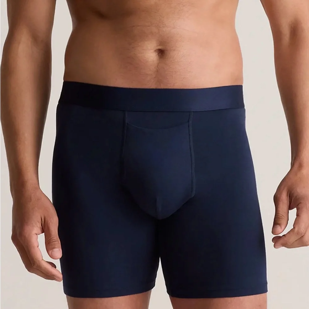 Quince Organic Cotton 6” Boxer Briefs for Men Navy Size Medium Pack of 3 Y764